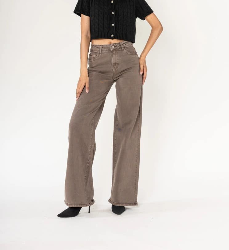 Jean Wide leg"Nina" Taupe