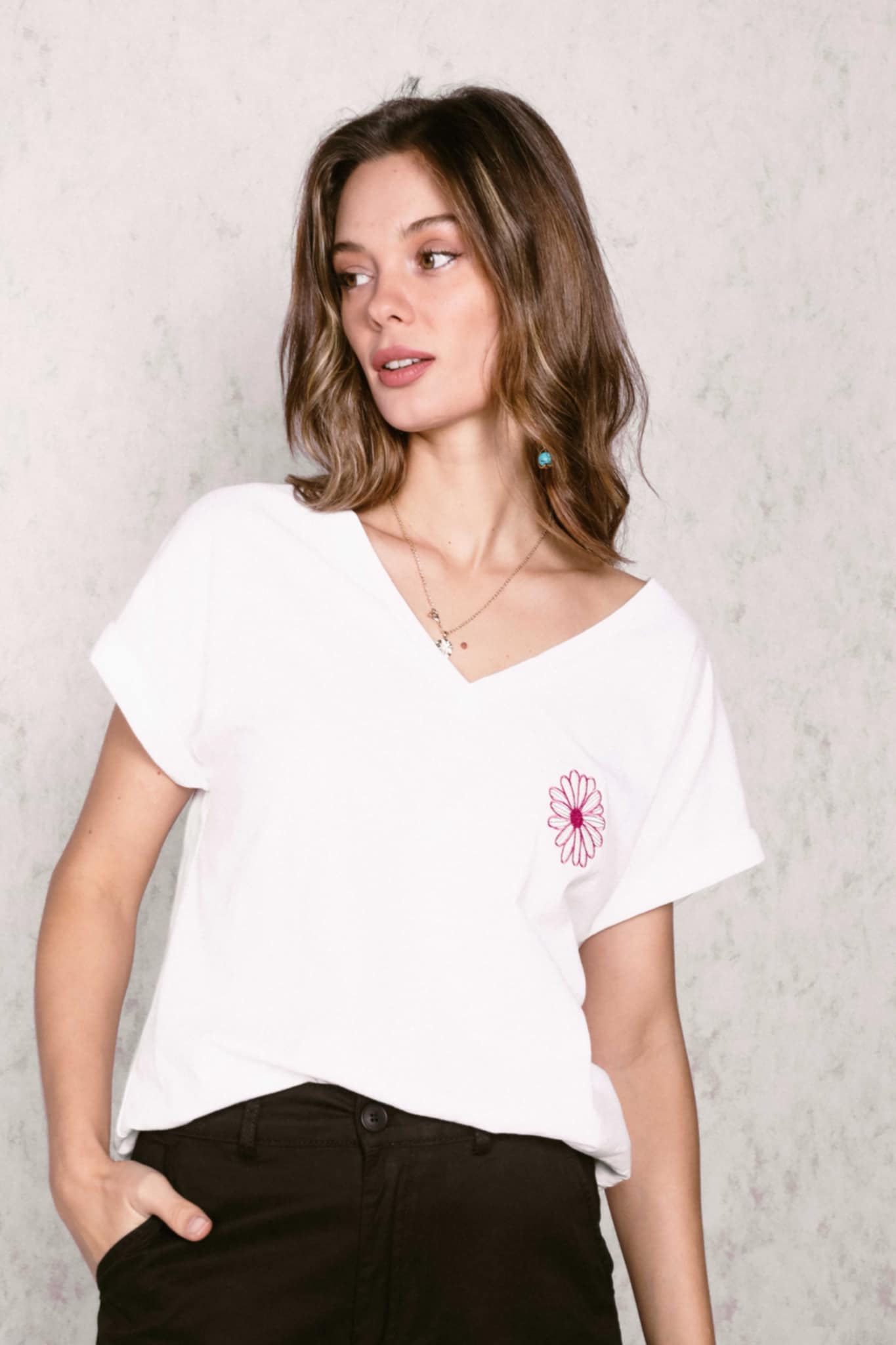 T-shirt "Marguerite" Blanc