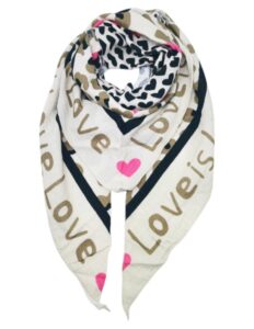 Foulard "LOVE" Taupe et Rose
