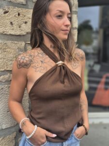 Débardeur "Bijou" Chocolat