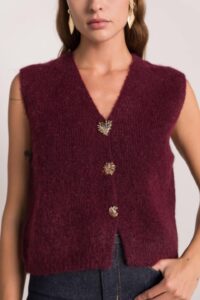 Gilet "Lyne" Bordeaux