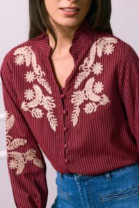 Chemise "Maé" Bordeaux