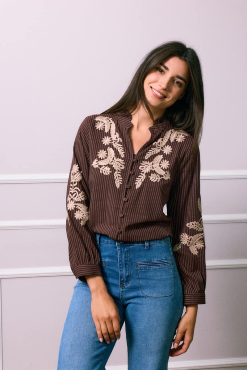 Chemise "Maé" Chocolat