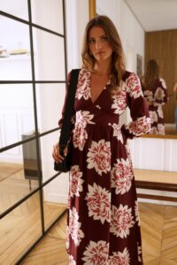 Robe "Dorothée" Bordeaux