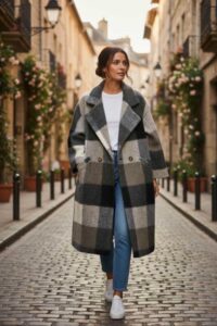 Manteau "Marceau" Noir/Gris