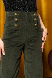Pantalon "Émilie" Velours kaki