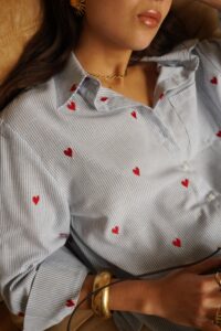 Chemise rayé cœur