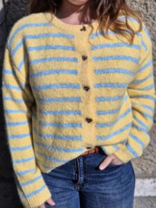 Gilet rayé "Lovie" Jaune et bleu