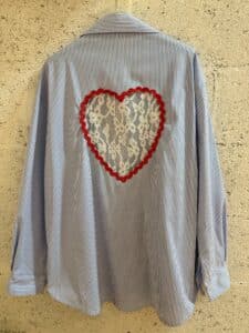 Chemise cœur dentelle