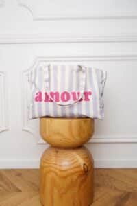 Tote bag "AMOUR" Lilas