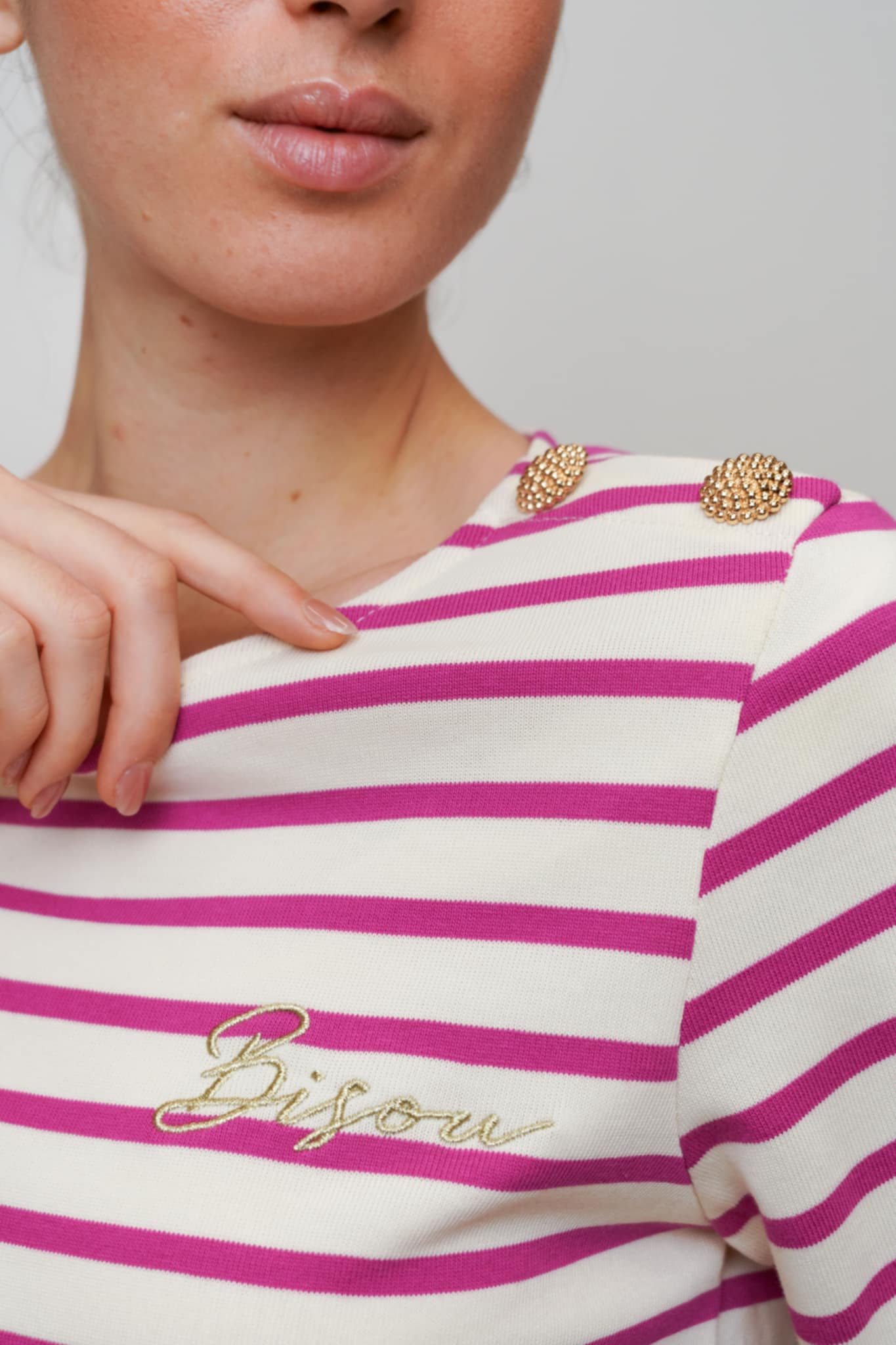 Marinière "Bisou" Fuchsia