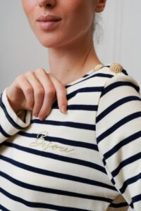 Marinière "Bisou" Bleu marine