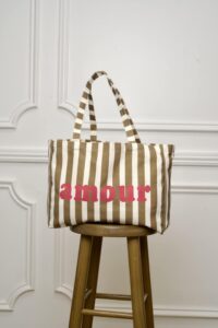 Tote bag "AMOUR" Kaki