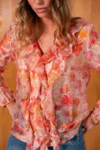Chemisier "Gigi" Fleuri orange