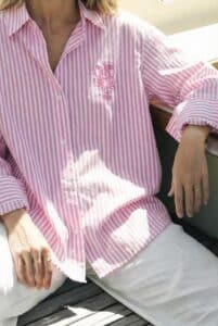 Chemise "Homard" rayé rose