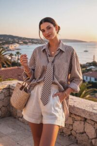 Chemise cravate Moka