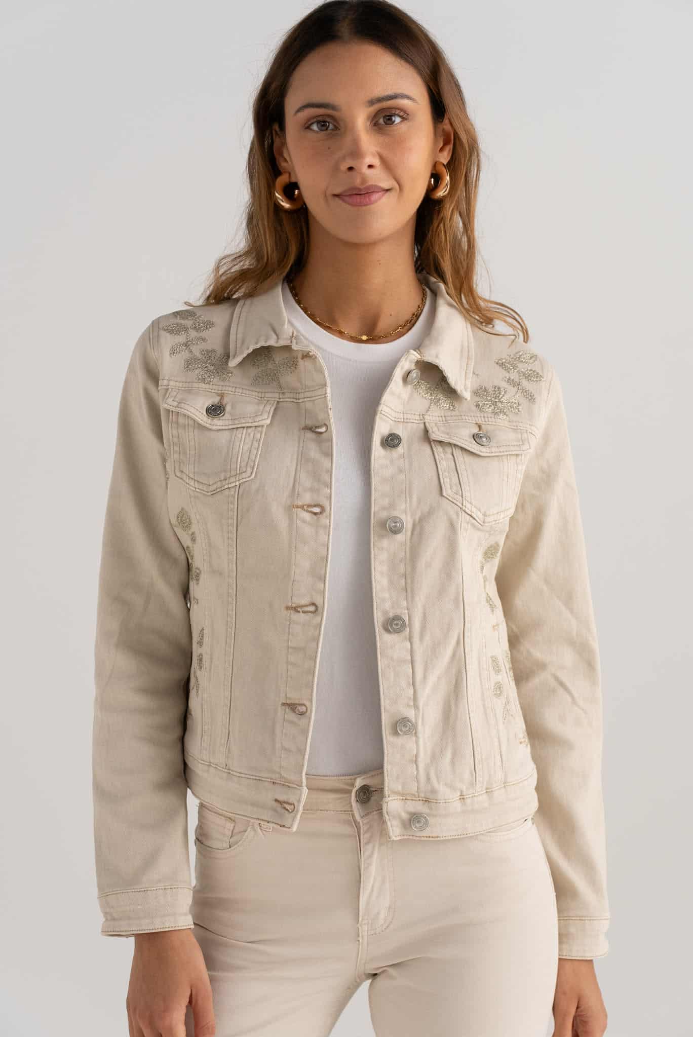 Veste jean "Gina" beige