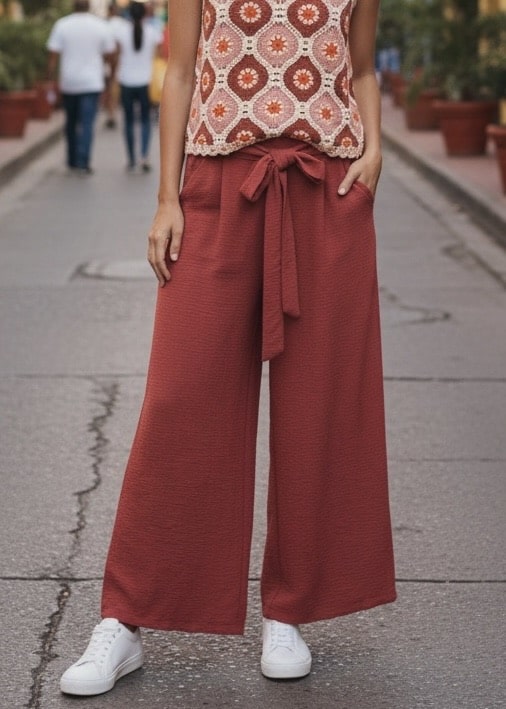 Pantalon Fluide Terracotta