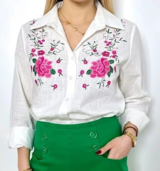 Chemise "Camélia" Rose