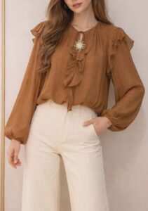 Blouse "Soleil" Camel