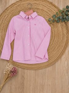 Chemise rayé rose enfant