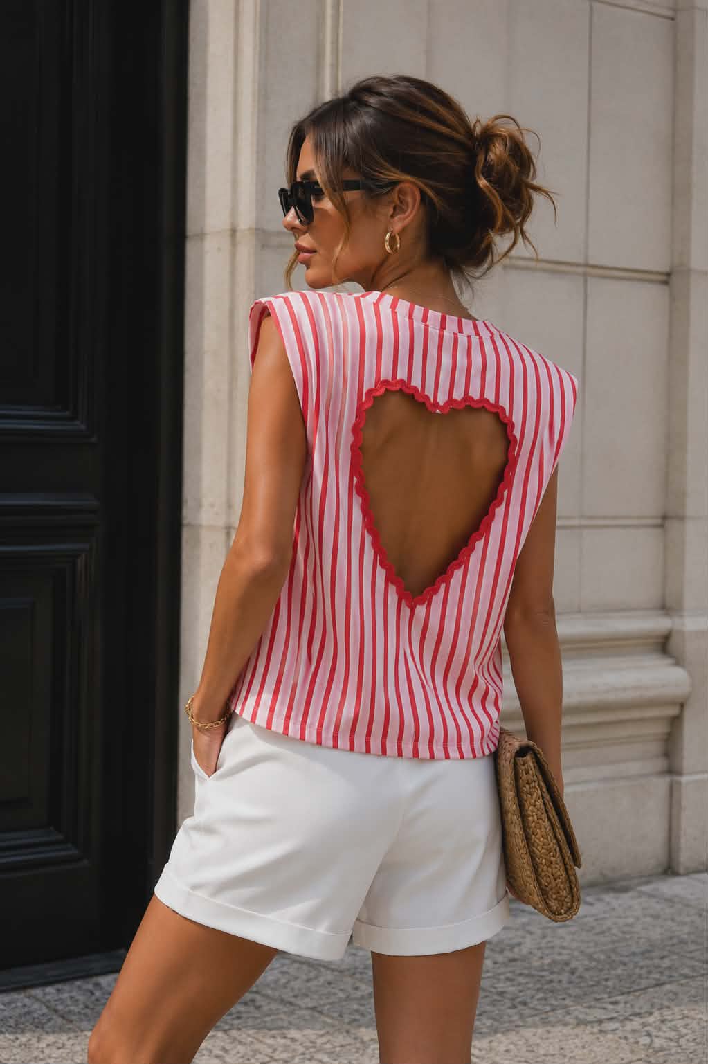 T-shirt rayé cœur
