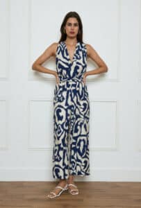 Combinaison bleu marine/blanche