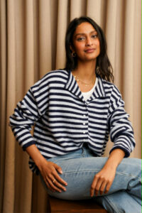 Gilet rayé "Juline" Marine