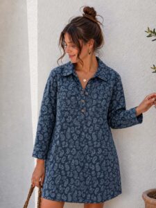 Robe en jean imprimé