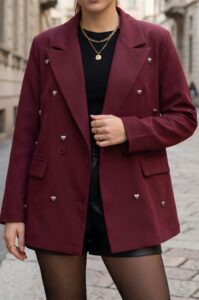 Blazer "Cœur" Bordeaux