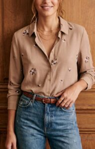 Chemise "ALINA" beige