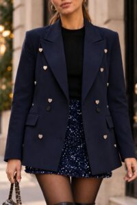 Blazer "Coeur" Bleu marine